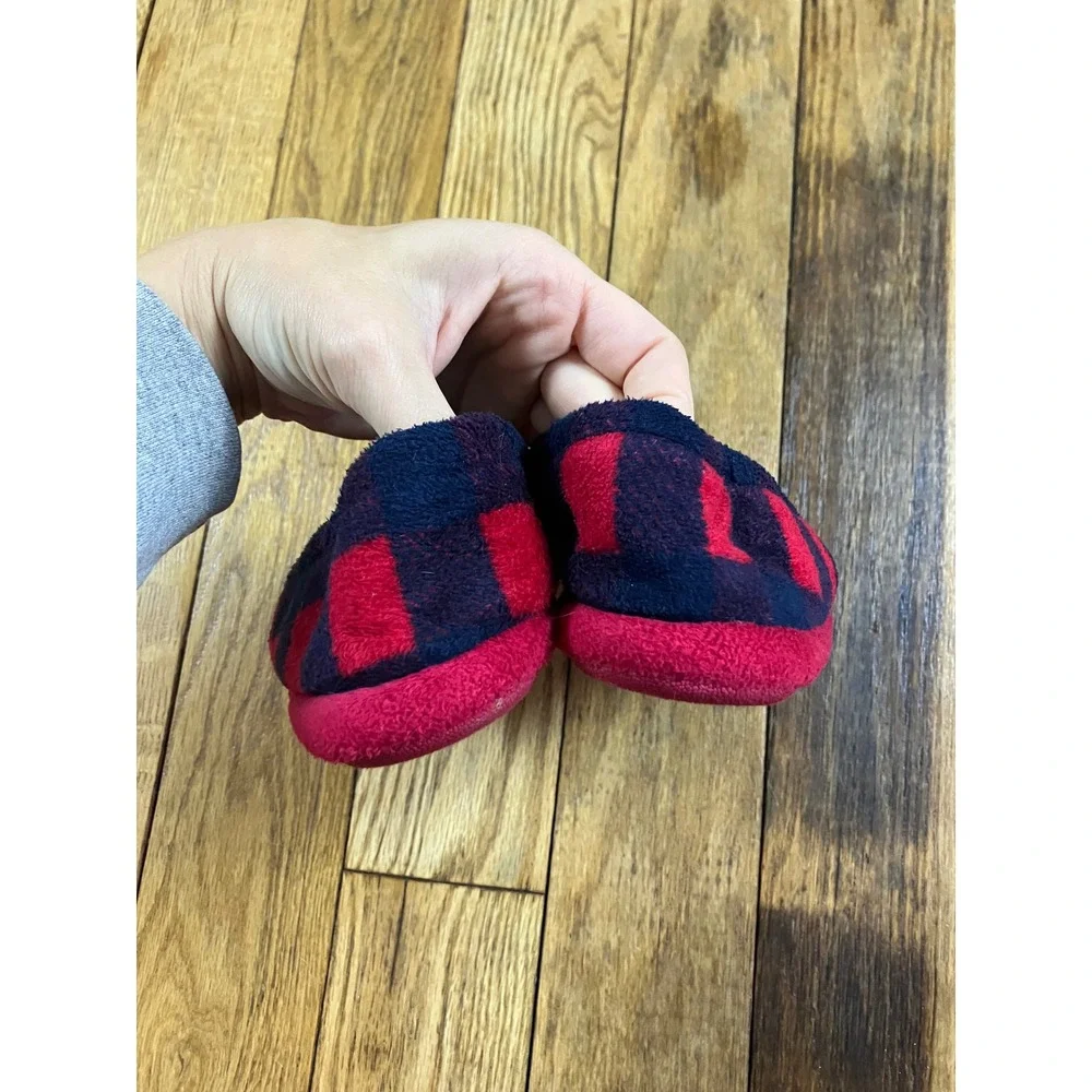 Buffalo Plaid Slippers Small US Size‎ 11-12 Toddler Kids Slip On Shoes